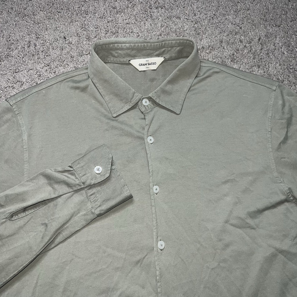 GRAN SASSO GREEN COTTON‎ SHIRT Men Size 50